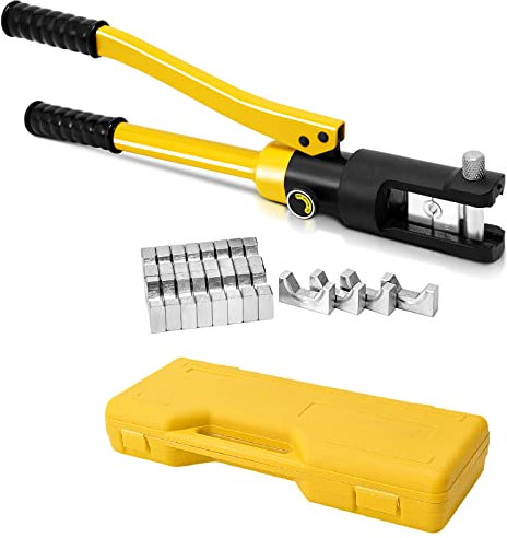 GiantexUK 16 Tons 11 Dies Hydraulic Crimper, Hydraulic Crimping Tool with Carry Case, 16-300 mm² Electric Battery Cable Wire Lug Terminal Crimping Tool Set