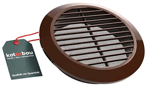 KOTARBAU® Lüftungsgitter ⌀ 150 mm Rund Flansch Braun Belüftung Insektenschutzgitter Lamellengitter Belüftungsgitter Rohranschluss Abluftgitter Gitter Lüftung Kunststoff Wetterschutzgitter
