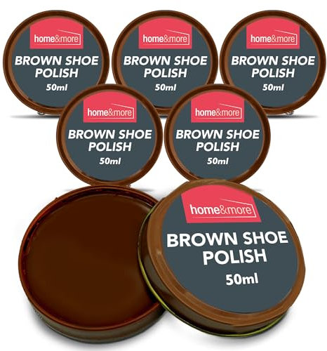 SOL 6pk Brown Shoe Polish 150ml - Leather Boot Polish with Beeswax & Carnauba Wax for Lasting Shine - Dark Brown, Tan & Light Brown Leather Care