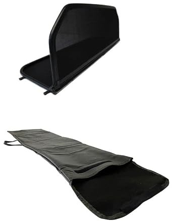 PureWind Windschott kompatibel mit Mercedes SL R107 W107 Baujahr 1971-1989 (Schwarz) – Windschott Universal mit Anbaumaterial inkl. Tasche