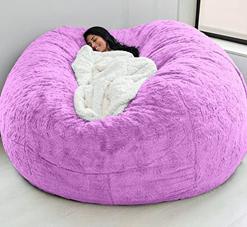Bean Bag Stuhlhusse Flauschiger Kuschel-Sitzsack, Stuhlhusse Für Erwachsene (Ohne Füllung) Riesiger Fell-Sitzsack, Sofabezug, Extra Großer Waschbarer Sitzsackbezug Für Kinder A,208 * 86cm