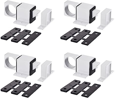 QUARKZMAN x 4Stk Aluminum Legierung Türriegel Verriegelung Weiß | Feder Sprungschloß, für Zaun Tür und Fenster