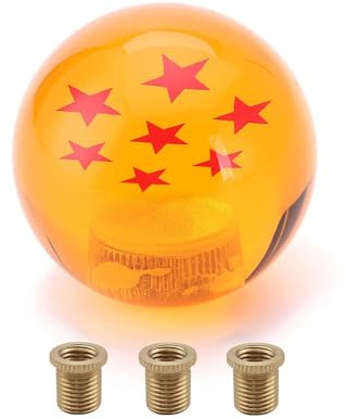 Unifizz Pomo de palanca de cambios de coche Dragon-Ball 7 estrellas con 3 adaptadores para 4-6 velocidades para la mayoría de modelos de coche