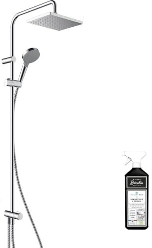 Colonne de douche ou bain douche sans mitigeur HANSGROHE Vernis Shape 230 chromée + nettoyant Briochin