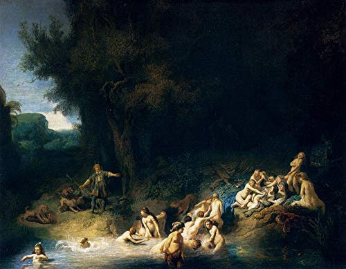 Ölgemälde handgefertigt €50-2000 von Lehrern der Kunstakademien, 28 Rembrandt-Gemälde, Diana-Badegeschichten Akte von Actaeon Callisto Rembrandt van Rijn NCC1, Berühmte Gemälde auf Leinwand –4