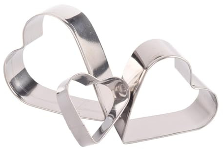 MAGICLULU 3Pcs Stainless Steel Heart Cookie Molds Set Biscuit Cutters Shapes for Baking Love Shaped Cutter Kitchen Tool 2.6 Inch Each Ideal for Cookie Decorating and Valentine S Day Treats