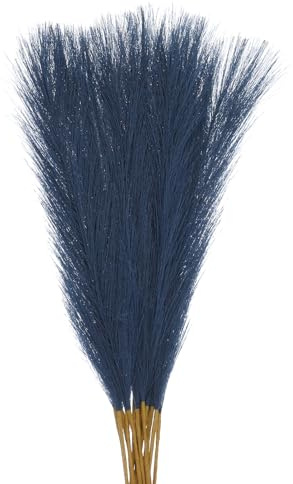 QUARKZMAN 18 Piezas de Hierba de Pampas Falsa Hierba de Pampas Azul Oscuro | 21/55cm Hierba de Pampas Falsa Esponjosa Decorativa, Artificial Alta, para Decoración de Salón Fiesta