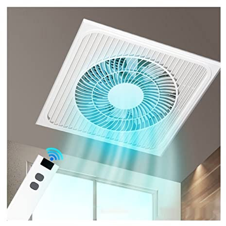 Ventiladores de baño Ventilador de ventilación de techo integrado de 30 × 30 cm Ventilador de escape silencioso cuadrado con panel de rejilla de rejilla grande y corriente continua Motor, ventilador d