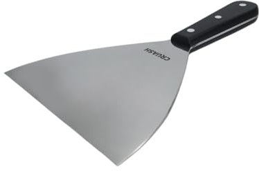 Cruash Espátula Cocina Acero Inoxidable, Pala Cocina Profesional, Espátula perfecta para hamburguesas, smash burger, Espátula para plancha (24x15cm)