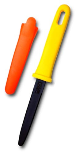 CANARY Cardboard Cutter with Sheath - 7.5 Box Opener Utility Knife with Non-Stick Coated Blade for Breaking Down Boxes & Opening Packages - Made in Japan, Yellow
