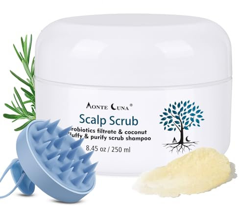 Scrub del cuoio capelluto per pulizia profonda, trattamento del cuoio capelluto per pelle secca e prurito, peeling con massaggiatore del cuoio capelluto, cura dei capelli, shampoo antiforfora