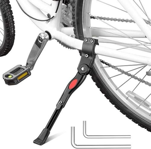 SMYJDMM Fahrradständer, Universal Fahrrad Ständer 20-28 Zoll Höhenverstellbarer und Universeller Seitenständer Langlebiger Rutschfester Fahrradständer aus Aluminiumlegierung für Mountainbike Rennrad