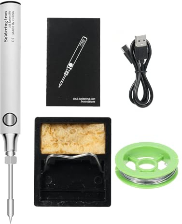 Weytoll Cordless Soldering Iron Kit, USB Rechargeable Mini Cordless Soldering Iron, 5V Portable Low-Voltage Welding Pen, 3 Temperature Adjustment Soldering Iron Tool Kita