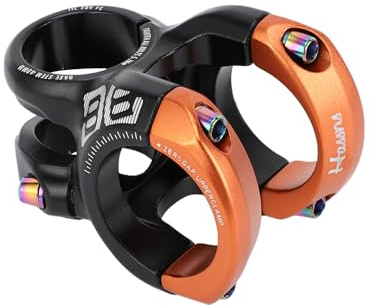 INFINAUTO Manillar Corto de Bicicleta de Montaña Potencia de 35mm 40mm MTB BMX Fixie Gear Cycling Potencia Corta de Ciclos de 0 Grados Negro Naranja 1 pc