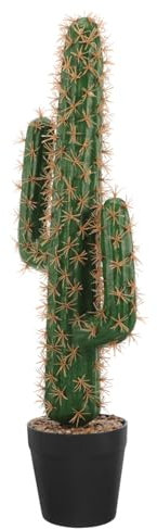PLAFOPE Bonsái De Cactus Artificial Grande En Maceta Mediana, Plástico Resistente, Realista Mantenimiento, Decoración del Hogar y Oficina, Planta Tropical Falsa para Interiores y Exteriores