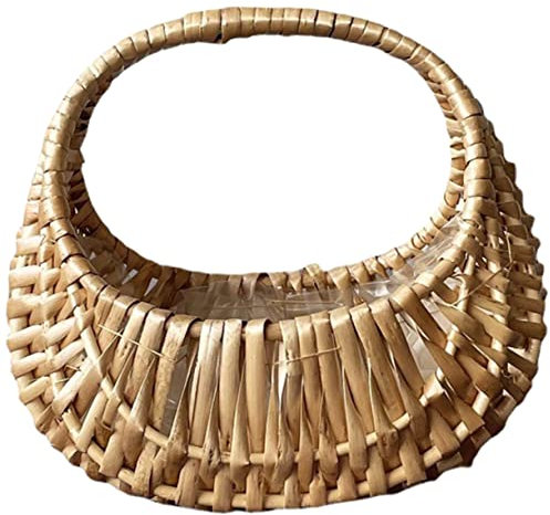 TINEASUR Blumenkorb aus Rattan Außendekoration Mini-Blumenkorb geflochtener Pflanzkorb Mini-Pflanztöpfe handgeflochtener Korb Geflochtener Designkorb Blumenladen-Korb dekorativer