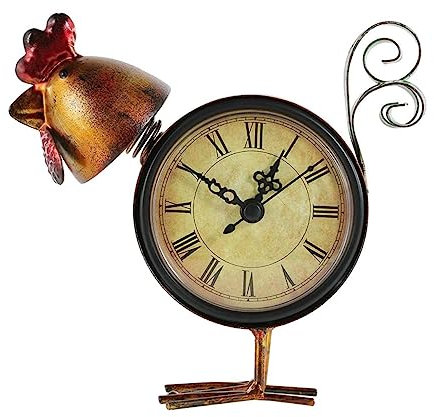 Zerodeko 2 Stücke Elegante Huhn Form Schreibtisch Uhr Eisen Kunst Wohnkultur Keine Batterie