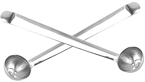 Ciieeo 2piezas Cucharas Para Tarros De Aceitunas Unidades Acero Inoxidable Mango Orificios Drenaje Para Cocina y Servir Encurtidos