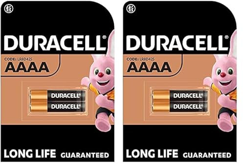 Duracell AAAA Pile alcaline 1,5V, Lot de 4 (LR8D425), conçues pour Une Utilisation dans Les stylos numériques, dispositifs médicaux et lampess
