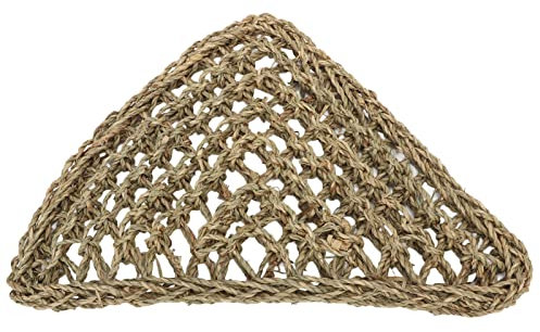 Dreieckige Reptilienhängematte, aus Stroh Geflochtener Artikel, Hängeliege für Anolis, Bartagamen, Geckos, Leguane, Geeignet für Katzen, Hunde, aus Grasfaser, 39 X 27 X 2 cm