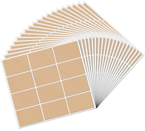 YIKIADA 240 Stück Braun Rechteckig Etiketten 50 × 76 mm Vinyl Klebe Beschreibbar Selbstklebend Wasserdicht Aufkleber für Name Tags Adresse Umzug Büro
