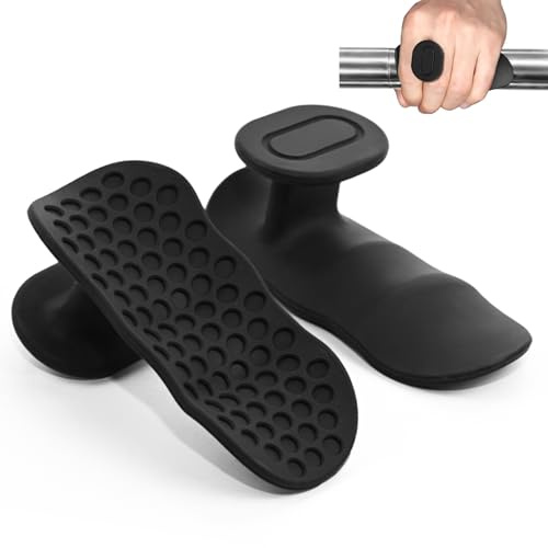 Pizens Poignées de Protection des Mains 1 Paire, Silicone Gants de Gymnastique D'entraînement, Grip Pads pour Pull-Ups Fitness Musculation du Culturisme (Noir)