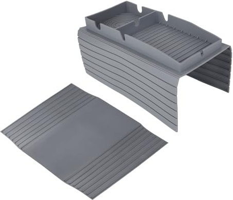 Portavasos para Brazo de Sofá, Bandeja Reposabrazos Silicona Antideslizante Organizador Brazo de Sofá para Controles Remotos Teléfonos Tazas Café Refrigerios y Bebidas (Gris)