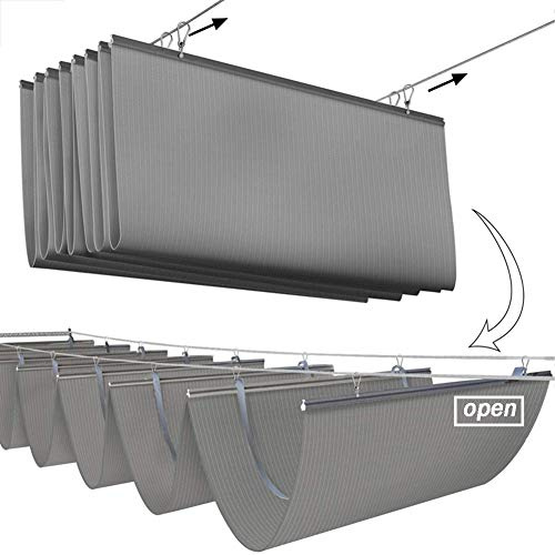 Toldo parasol para sistemas de tensión de alambre, protección UV, tela transpirable para exteriores, patio, terraza, cafetería, 165 g/m², HDPE 35