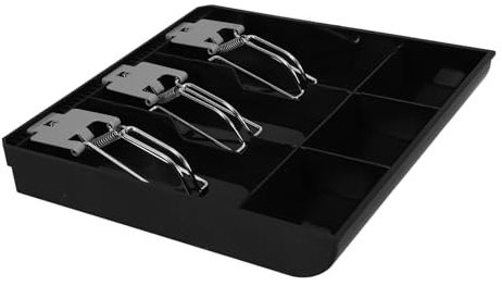 Homoyoyo Registratore Cassa con Scomparti Vassoio Organizzatore per Contanti in Plastica Resistente con Clip in Compatto e Facile Usare per Piccole Imprese