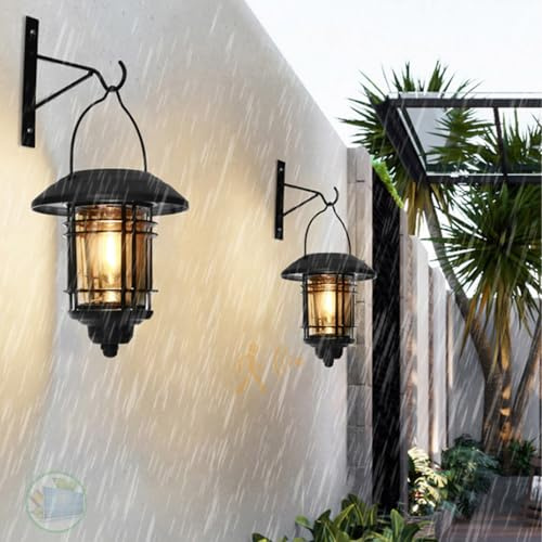 TZSMUM Extérieur LED Jardin Lampe Murale Solaire Rechargeable Applique Murale IP65 Étanche Éclairages Murales Noir avec Détecteur de Mouvement Balcon Terrasse Porche (2 Pièces,Lumière Chaude)