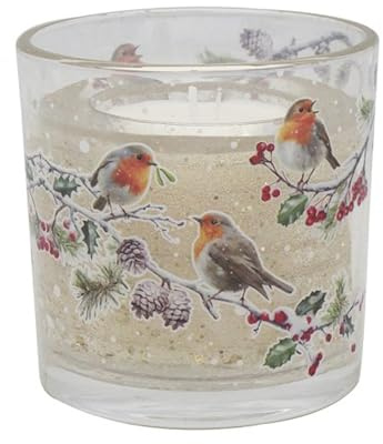 Christmas Scented Candle with Light Up LEDs Christmas Tree and Eucalyptus - Robins 2737
