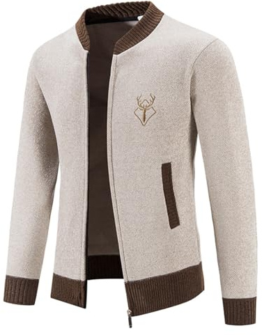 Generisch Trachtenweste Herren Oktoberfest Herren Outfit Trachtenjacke Strickjacke Strickjacken Langarm Sportlich Trachtenjanker Leicht Modern Cardigan Trachten Freizeitjacke M-4XL