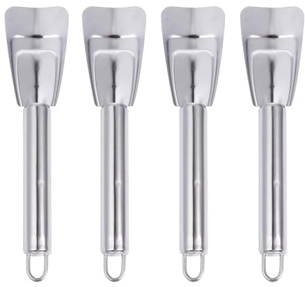 MOTHNUR 4 pezzi Paletta Ghiaccio in Acciaio Inossidabile per Frigorifero Raschietto Antighiaccio Compatto e Resistente per Appendere Strumento Multifunzionale per Rimuovere Ghiaccio e