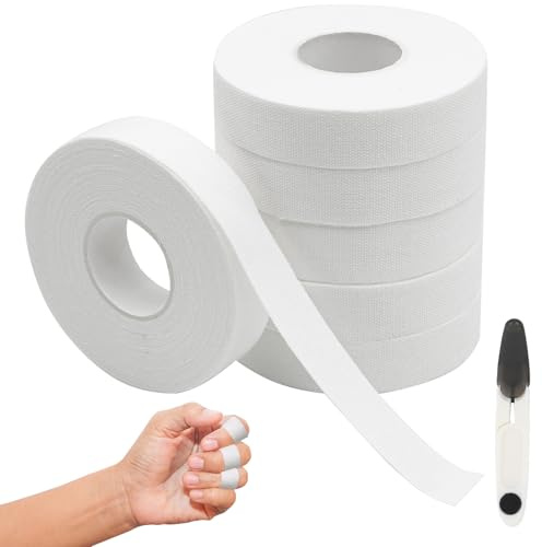 VEGCOO 6 Rollos Tape Vendaje Deportivo 1.5 * 10M, Esparadrapo Deportivo Dedos, Finger Tape Resistente para Fitness, Deportes, Voleibol, Crossfit