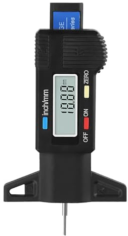 PrecisionPro Jauge Numérique Profondeur Sculpture Pneumatique 0–25,4 Mm, Sonde Acier Inoxydable Avec Boîtier PP, Précision 0,2 Mm, Résolution 0,01 Mm, Outil Contrôle Usure Roues Auto