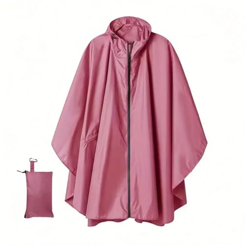 Dam Regnrock Vorhang-3-in-1 Umhang-Regenmantel med ryggsäck, taktisk Outdoor-Mantel Kapuze for Bergsteigen(Pink)