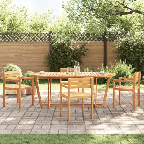 Solivagant Garten-Esstisch Oval 200x90x75 cm Massivholz Akazie, Möbel,Gartenmöbel,Gartentische, 28.4 kg-4108137