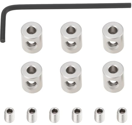 YINETTECH 6 Set Abrazaderas para Cable de Acero Inoxidable 304 Orificio 3 mm con Llave para Cable 2 mm