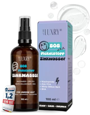 BS LUXRY® SOS Zinc Water Spray for Pimples - Facial Toner with Niacinamide, Zinc PCA & White Willow Bark - Clarifying Toner for Impure, Oily Skin & Combination Skin - Dermatologically Tested
