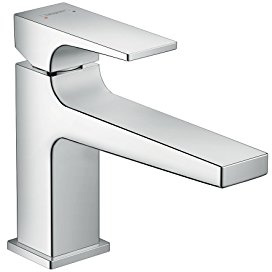 hansgrohe Wasserhahn Metropol (Armatur mit Auslauf Höhe 100 mm und Push-Open Ablaufgarnitur) Chrom
