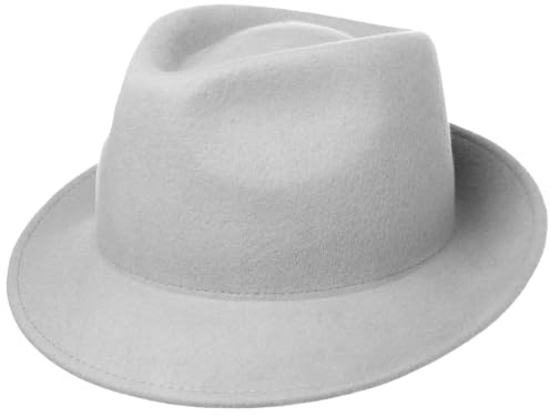 Lipodo Uni Trilby Hatt i Ullfilt Damer/Herrar - Made in Italy herrhatt Fedora ullhatt höst-vinter Vinter - L (58-59 cm) ljusgrå