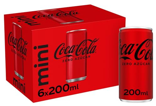 Coca-Cola Zero Zucchero - Refresco di colla senza zucchero, senza calorie, confezione da 6 mini lattine 200 ml