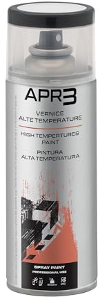 APR3 - S400TEMP1 Smalto Spray Alte Temperature, Colore Nero Opaco, Bomboletta Spray in Banda Stagnata 100% Riciclabile all'Infinito da 400 ml