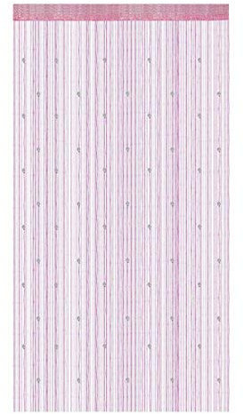 N/A Polyester Home Door Window Chain Bead Curtain Tassel Valance 100 x 200 cm Pink
