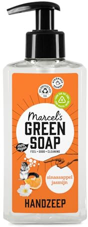 Marcel's Green Soap - Handseife Orange & Jasmin - Flüssigseife Spender - Umweltfreundlich - Vegan - 97% Biologisch abbaubar - 250 ml