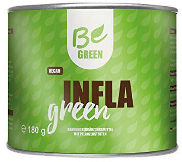 Infla Green – Bio Kurkuma mit Ingwer, MSM und Piperin, Bromelain & Zink – Vegan, ohne Zusätze – 180 g für 4-6 Wochen