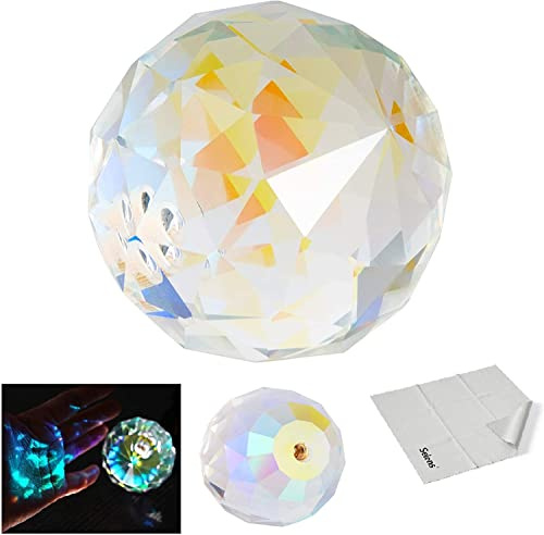 Selens Kugel Prisma Fotografie Kristall Glaskugel Optische Beschichtung Professionell mit 14 Zoll Loch, Erstellen Sie leichten Regenbogen Effekt für Geschenke Kamera Objektiv Fotostudio Lehrlicht