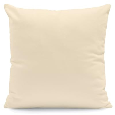 Hans-Textil-Shop Kissenbezug 35x55 cm Beige Uni – 100% Baumwolle Linon, Made in Europe – Kissenhülle mit Reißverschluss für Sofakissen & Couchkissen