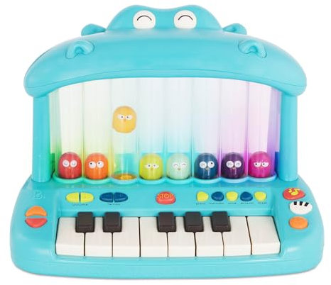 B. Toys - Hippo Pop - Teclado Musical de Juguete - Piano - Canciones, Sonidos y Luces - Instrumento Musical para niños, niños, 12 Meses +