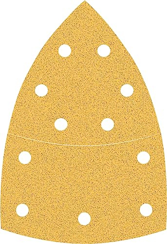 Bosch EXPERT C470 Schleifblatt, 102x62mm, K80, 11 Löcher, 10-tlg. | für Farbe auf Holz, Hartholz, Ø 102x62/93 mm, Körnung 80, Professional Zubehör Multischleifer